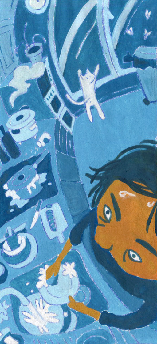 triptyque quotidien gouache